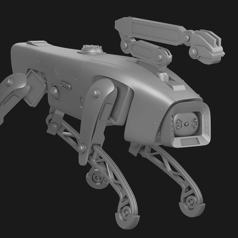 Dog robot. Hard-surfacing modelling practising in Blender.