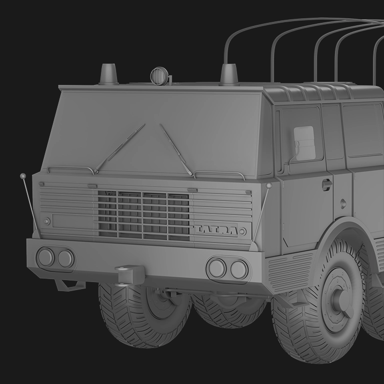 Army truck. Hard-surfacing modelling practising in Blender.