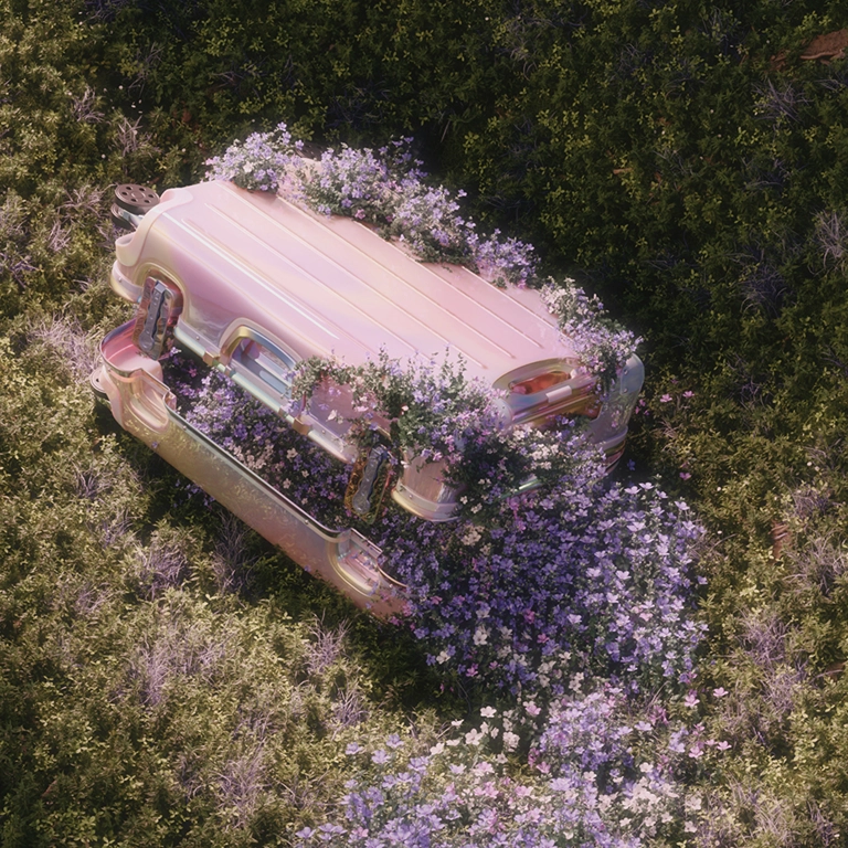 A lost suitcase. Created with Blender.